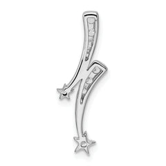 14k White Gold 1/4 carat Lab Grown Diamond VS/SI+ G+ Shooting Star Chain Slide Pendant