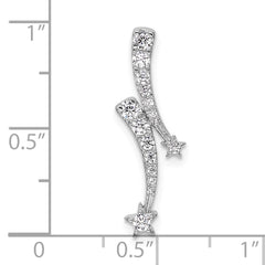 14k White Gold 1/4 carat Lab Grown Diamond VS/SI+ G+ Shooting Star Chain Slide Pendant