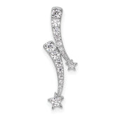 14k White Gold 1/4 carat Lab Grown Diamond VS/SI+ G+ Shooting Star Chain Slide Pendant