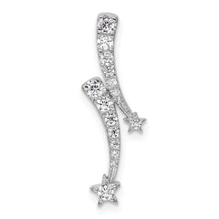 14k White Gold 1/4 carat Lab Grown Diamond VS/SI+ G+ Shooting Star Chain Slide Pendant