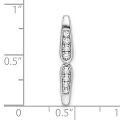 14k White Gold 1/8 carat Lab Grown Diamond VS/SI+ G+ Fancy Bar Chain Slide Pendant