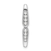 14k White Gold 1/8 carat Lab Grown Diamond VS/SI+ G+ Fancy Bar Chain Slide Pendant