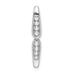 14k White Gold 1/8 carat Lab Grown Diamond VS/SI+ G+ Fancy Bar Chain Slide Pendant