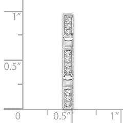 14k White Gold 1/10 carat Lab Grown Diamond VS/SI+ G+ Fancy Bar Chain Slide Pendant