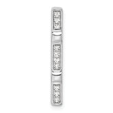 14k White Gold 1/10 carat Lab Grown Diamond VS/SI+ G+ Fancy Bar Chain Slide Pendant