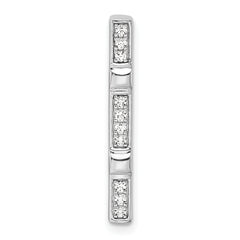 14k White Gold 1/10 carat Lab Grown Diamond VS/SI+ G+ Fancy Bar Chain Slide Pendant
