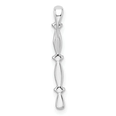 14k White Gold 1/20 carat Lab Grown Diamond VS/SI+ G+ Fashion Bar Chain Slide Pendant