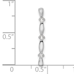 14k White Gold 1/20 carat Lab Grown Diamond VS/SI+ G+ Fashion Bar Chain Slide Pendant