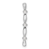 14k White Gold 1/20 carat Lab Grown Diamond VS/SI+ G+ Fashion Bar Chain Slide Pendant