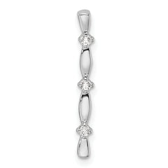 14k White Gold 1/20 carat Lab Grown Diamond VS/SI+ G+ Fashion Bar Chain Slide Pendant