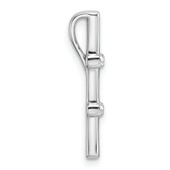 14k White Gold 1/20 carat Lab Grown Diamond VS/SI+ G+ Fancy Bar Chain Slide Pendant