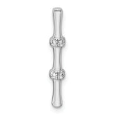 14k White Gold 1/20 carat Lab Grown Diamond VS/SI+ G+ Fancy Bar Chain Slide Pendant