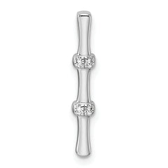 14k White Gold 1/20 carat Lab Grown Diamond VS/SI+ G+ Fancy Bar Chain Slide Pendant
