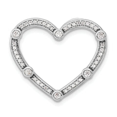 14k White Gold 1/3 carat Lab Grown Diamond VS/SI+ G+ Complete Open Heart Chain Slide Pendant