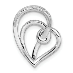 14k White Gold 1/4 carat Lab Grown Diamond VS/SI+ G+ Complete Swirl Heart Chain Slide Pendant