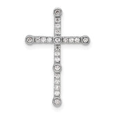 14k White Gold 1/5 carat Lab Grown Diamond VS/SI+ G+ Complete Cross Chain Slide Pendant