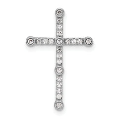 14k White Gold 1/5 carat Lab Grown Diamond VS/SI+ G+ Complete Cross Chain Slide Pendant