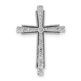 14k White Gold 1/4 carat Lab Grown Diamond VS/SI+ G+ Complete Cross Chain Slide Pendant