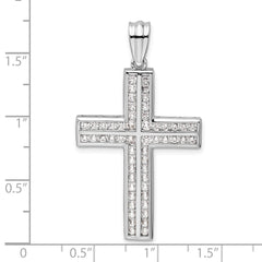 14k White Gold 1 carat Lab Grown Diamond VS/SI+ G+ Complete Double Cross Pendant