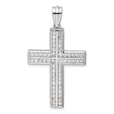14k White Gold 1 carat Lab Grown Diamond VS/SI+ G+ Complete Double Cross Pendant
