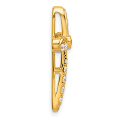 14k 3/8 carat Lab Grown Diamond VS/SI+ G+ Complete Cross Chain Slide Pendant