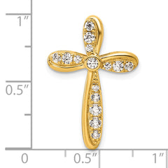 14k 3/8 carat Lab Grown Diamond VS/SI+ G+ Complete Cross Chain Slide Pendant