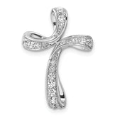 14k White Gold 1/3 carat Lab Grown Diamond VS/SI+ G+ Complete Cross Chain Slide Pendant