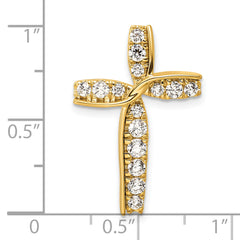 14k 1/2 carat Lab Grown Diamond VS/SI+ G+ Complete Cross Chain Slide Pendant