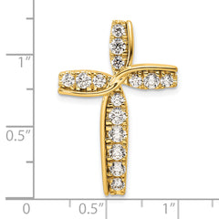 14k 1 carat Lab Grown Diamond VS/SI+ G+ Complete Cross Chain Slide Pendant