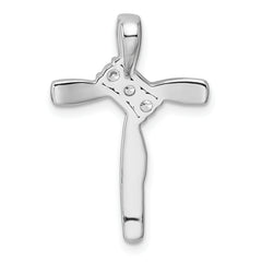 14k White Gold 1/2 carat Lab Grown Diamond VS/SI+ G+ Complete Cross Chain Slide Pendant