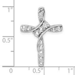 14k White Gold 1/2 carat Lab Grown Diamond VS/SI+ G+ Complete Cross Chain Slide Pendant