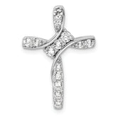 14k White Gold 1/2 carat Lab Grown Diamond VS/SI+ G+ Complete Cross Chain Slide Pendant
