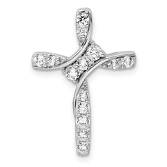 14k White Gold 1/2 carat Lab Grown Diamond VS/SI+ G+ Complete Cross Chain Slide Pendant