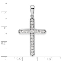 14k White Gold 3/4 carat Lab Grown Diamond VS/SI+ G+ Complete Cross Pendant