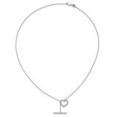14kw 1/3 carat Lab Grown Diamond VS/SI+ G+ Complete 20 inch Heart Toggle Necklace