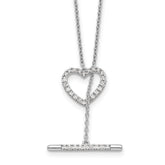 14kw 1/3 carat Lab Grown Diamond VS/SI+ G+ Complete 20 inch Heart Toggle Necklace