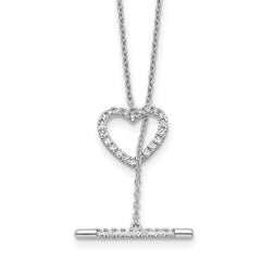 14kw 1/3 carat Lab Grown Diamond VS/SI+ G+ Complete 20 inch Heart Toggle Necklace