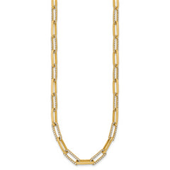 14k Polished 3.69 carat Diamond Paperclip Link 18 inch Necklace