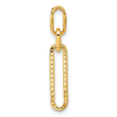 14K Polished 1/6 carat Diamond Paperclip Link Pendant