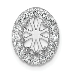 14k White Gold 1/2 carat Lab Grown Diamond VS/SI+ G+ Semi Mount Halo Chain Slide Pendant