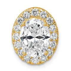 14k 1/2 carat Lab Grown Diamond VS/SI+ G+ Semi Mount Halo Chain Slide Pendant