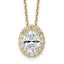 Oval Lab-Grown Diamond Halo Necklace in 14K Yellow Gold (2 1/2 ct. tw.), 18 Inch - Sophia Jewelers