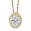 14k 2 1/2 carat Certified Lab Grown Diamond VS/SI+ G+ Complete 18 inch Oval Halo Pendant Necklace