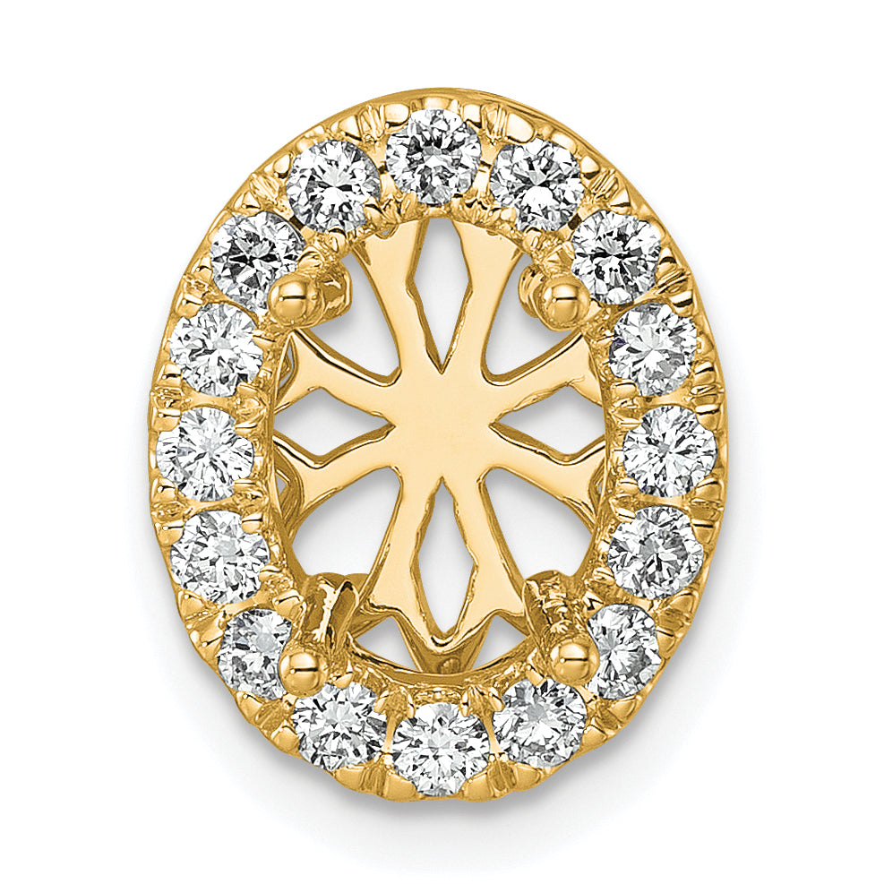 14k 1/2 carat Lab Grown Diamond VS/SI+ G+ Semi Mount Halo Chain Slide Pendant