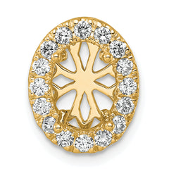 14k 1/2 carat Lab Grown Diamond VS/SI+ G+ Semi Mount Halo Chain Slide Pendant