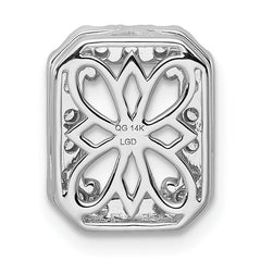 14k White Gold 1/2 carat Lab Grown Diamond VS/SI+ G+ Semi Mount Halo Chain Slide Pendant