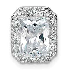 14k White Gold 1/2 carat Lab Grown Diamond VS/SI+ G+ Semi Mount Halo Chain Slide Pendant