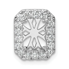 14k White Gold 1/2 carat Lab Grown Diamond VS/SI+ G+ Semi Mount Halo Chain Slide Pendant