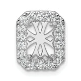 14k White Gold 2 1/2 carat Lab Grown Diamond VS/SI+ G+ Radiant Complete Halo Chain Slide Pendant