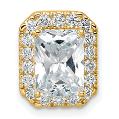 14k 2 1/2 carat Lab Grown Diamond VS/SI+ G+ Radiant Complete Halo Chain Slide Pendant